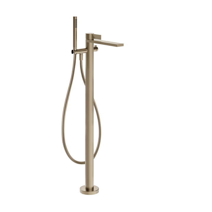 Gessi Inverso Rigato Freestanding Mixer- 73528 Bathroom Accessories GESSI Finox Brushed Nickel