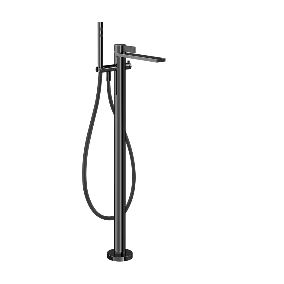 Gessi Inverso Rigato Freestanding Mixer- 73528 Bathroom Accessories GESSI Black Metal PVD