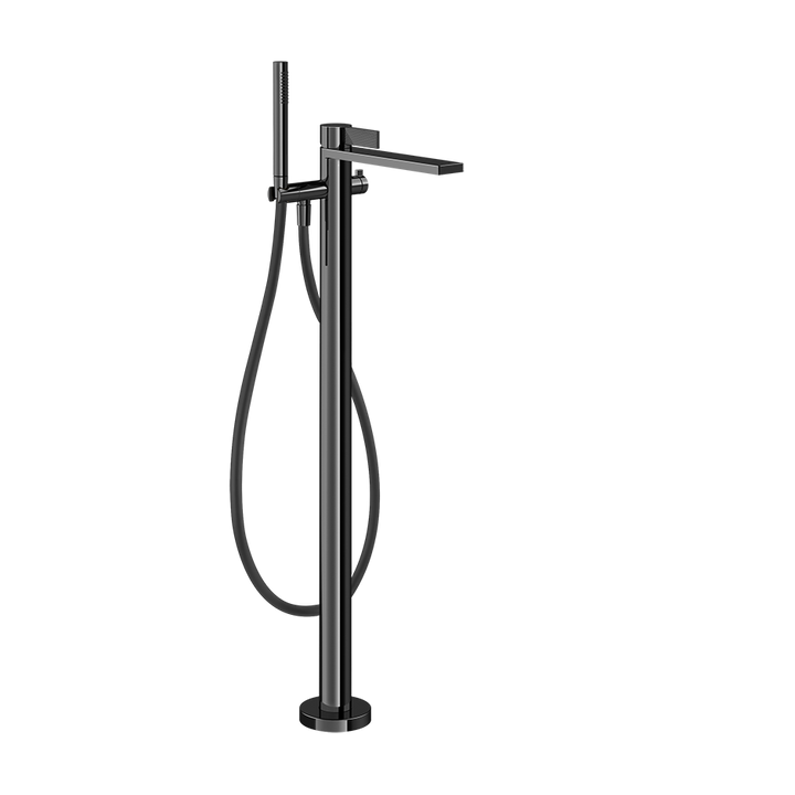Gessi Inverso Rigato Freestanding Mixer- 73528 Bathroom Accessories GESSI Black Metal PVD