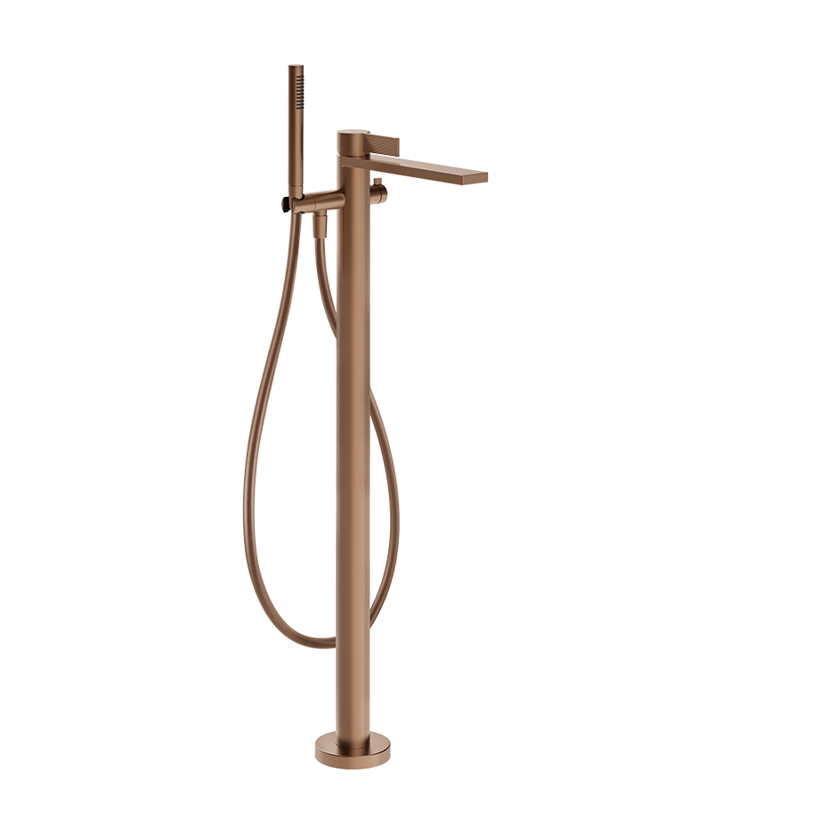 Gessi Inverso Rigato Freestanding Mixer- 73528 Bathroom Accessories GESSI Copper Brushed PVD