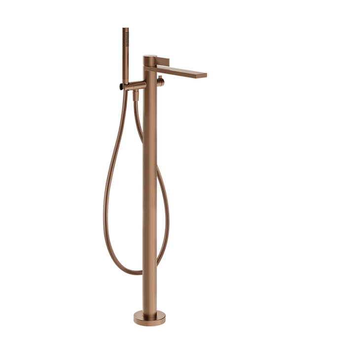 Gessi Inverso Rigato Freestanding Mixer- 73528 Bathroom Accessories GESSI Copper Brushed PVD