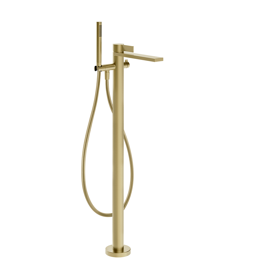 Gessi Inverso Rigato Freestanding Mixer- 73528 Bathroom Accessories GESSI Brass Brushed PVD
