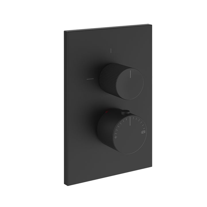 Gessi Inverso Rigato Thermostatic Mixer - 73535 Bathroom Accessories GESSI Matte Black