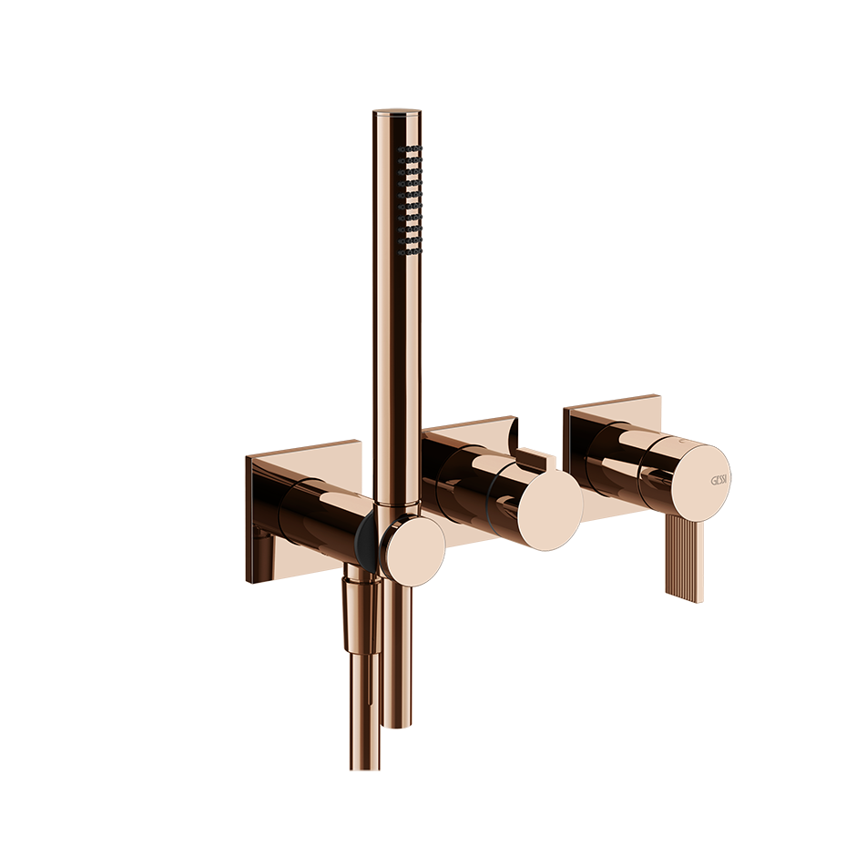 Gessi Inverso Rigato Shower Mixer - 73536 Bathroom Accessories GESSI Copper PVD