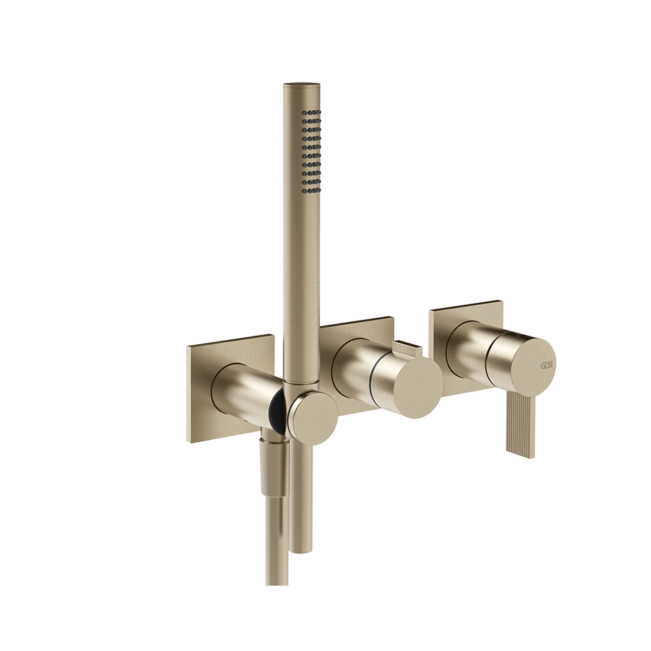 Gessi Inverso Rigato Shower Mixer - 73536 Bathroom Accessories GESSI Finox Brushed Nickel