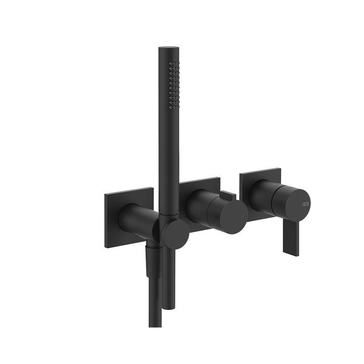 Gessi Inverso Rigato Shower Mixer - 73536 Bathroom Accessories GESSI Matte Black