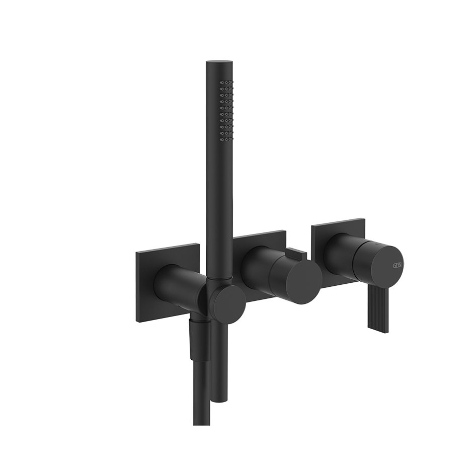 Gessi Inverso Rigato Shower Mixer - 73536 Bathroom Accessories GESSI Matte Black