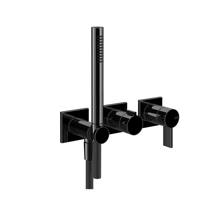 Gessi Inverso Rigato Shower Mixer - 73536 Bathroom Accessories GESSI Black Metal PVD