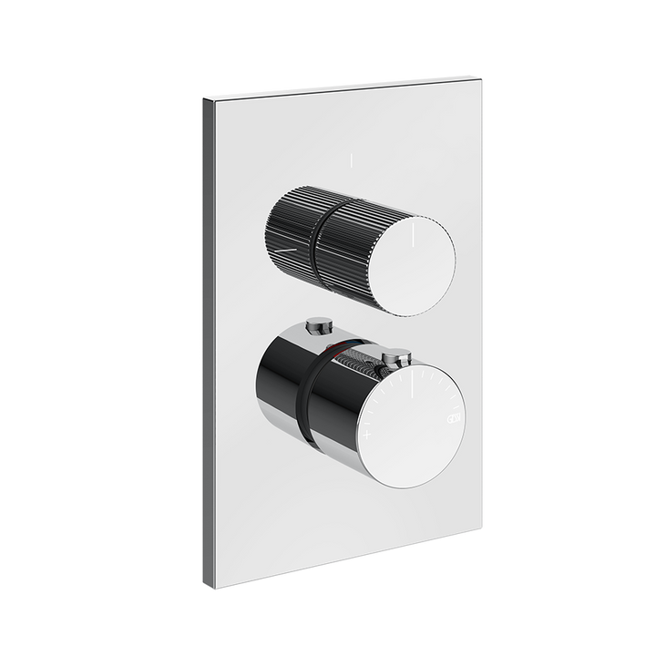 Gessi Inverso Rigato Thermostatic Mixer - 73537 Bathroom Accessories GESSI Chrome