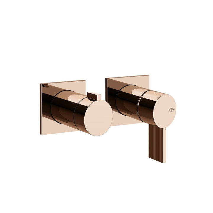 Gessi Inverso Rigato Wall-Mounted Shower Mixer - 73538 Bathroom Accessories GESSI Copper PVD
