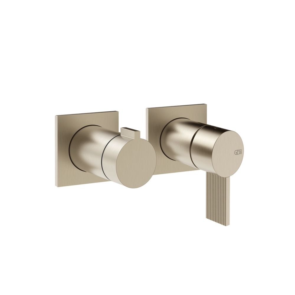 Gessi Inverso Rigato Wall-Mounted Shower Mixer - 73538 Bathroom Accessories GESSI Finox Brushed Nickel