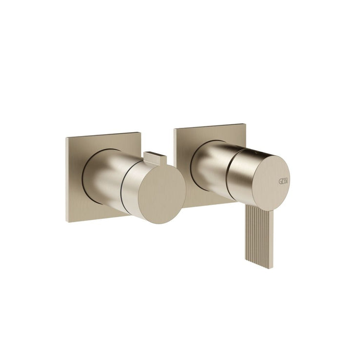 Gessi Inverso Rigato Wall-Mounted Shower Mixer - 73538 Bathroom Accessories GESSI Finox Brushed Nickel