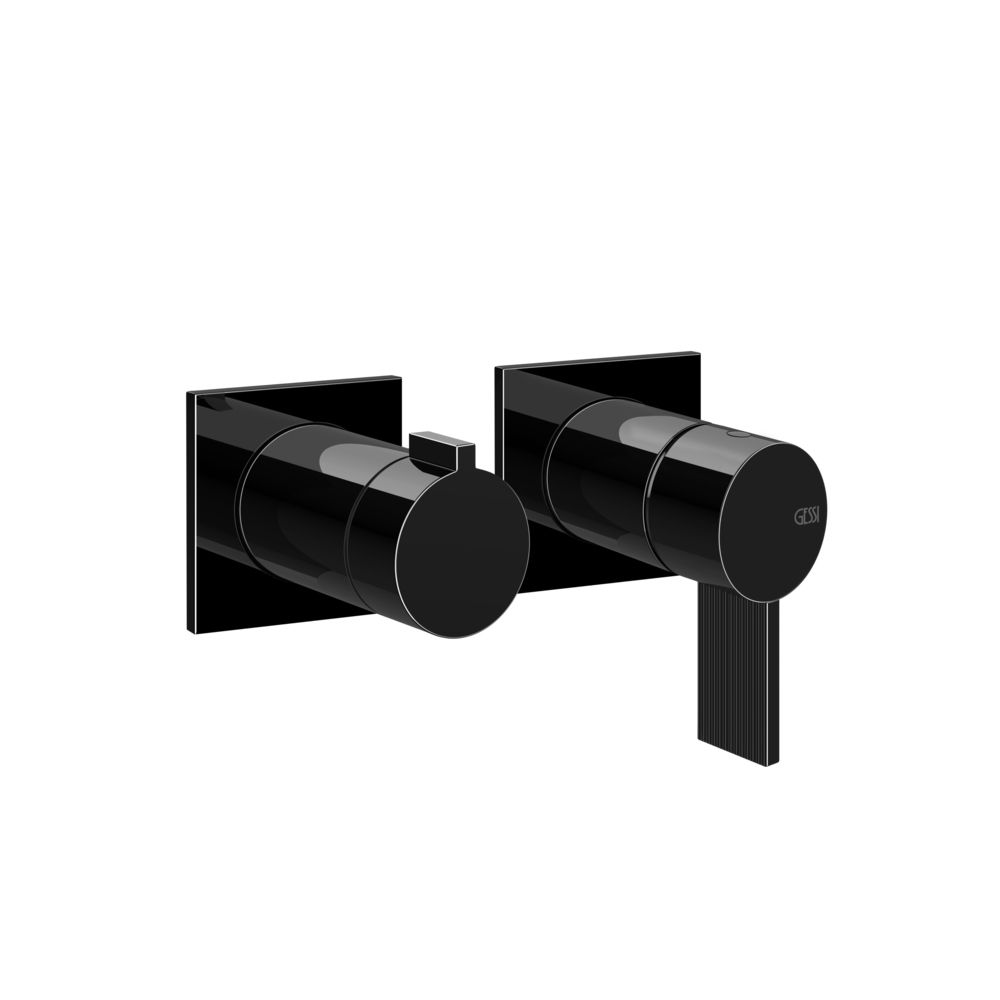Gessi Inverso Rigato Wall-Mounted Shower Mixer - 73538 Bathroom Accessories GESSI Black Metal PVD