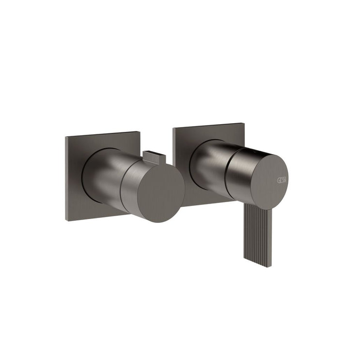 Gessi Inverso Rigato Wall-Mounted Shower Mixer - 73538 Bathroom Accessories GESSI Black Metal Br. PVD