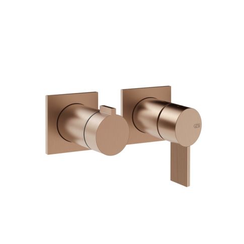 Gessi Inverso Rigato Wall-Mounted Shower Mixer - 73538 Bathroom Accessories GESSI Copper Brushed PVD