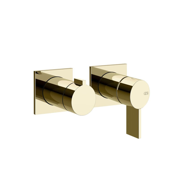 Gessi Inverso Rigato Wall-Mounted Shower Mixer - 73538 Bathroom Accessories GESSI Brass PVD