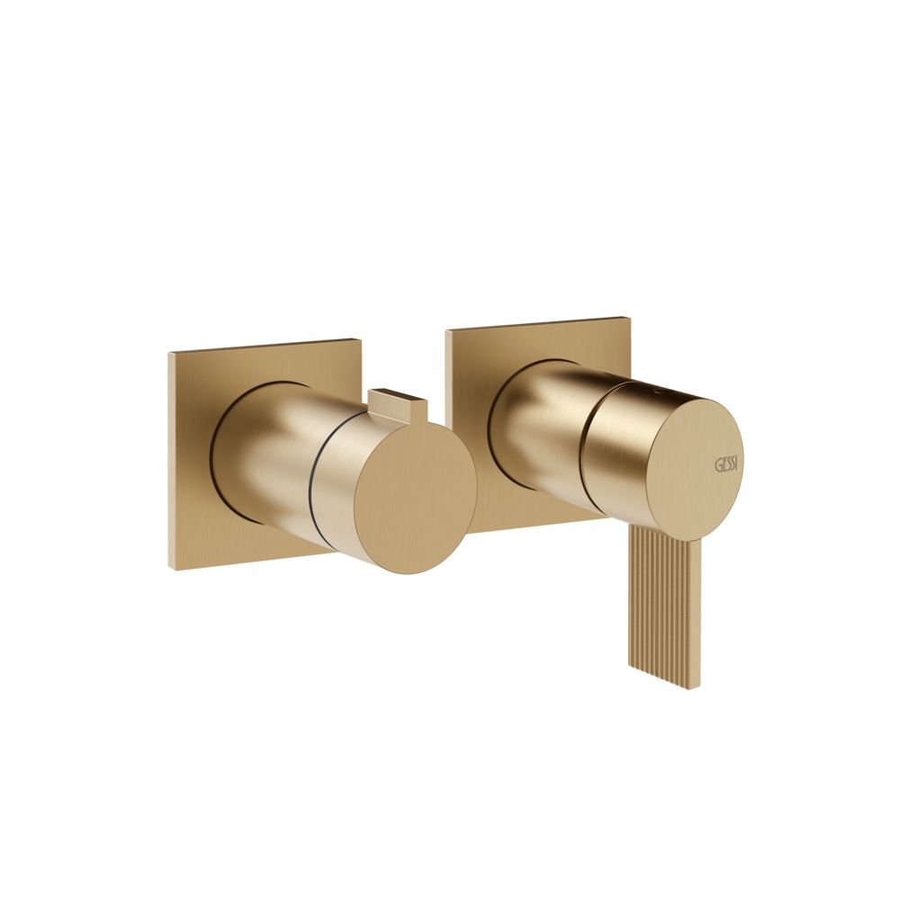 Gessi Inverso Rigato Wall-Mounted Shower Mixer - 73538 Bathroom Accessories GESSI Warm Bronze Br. PVD