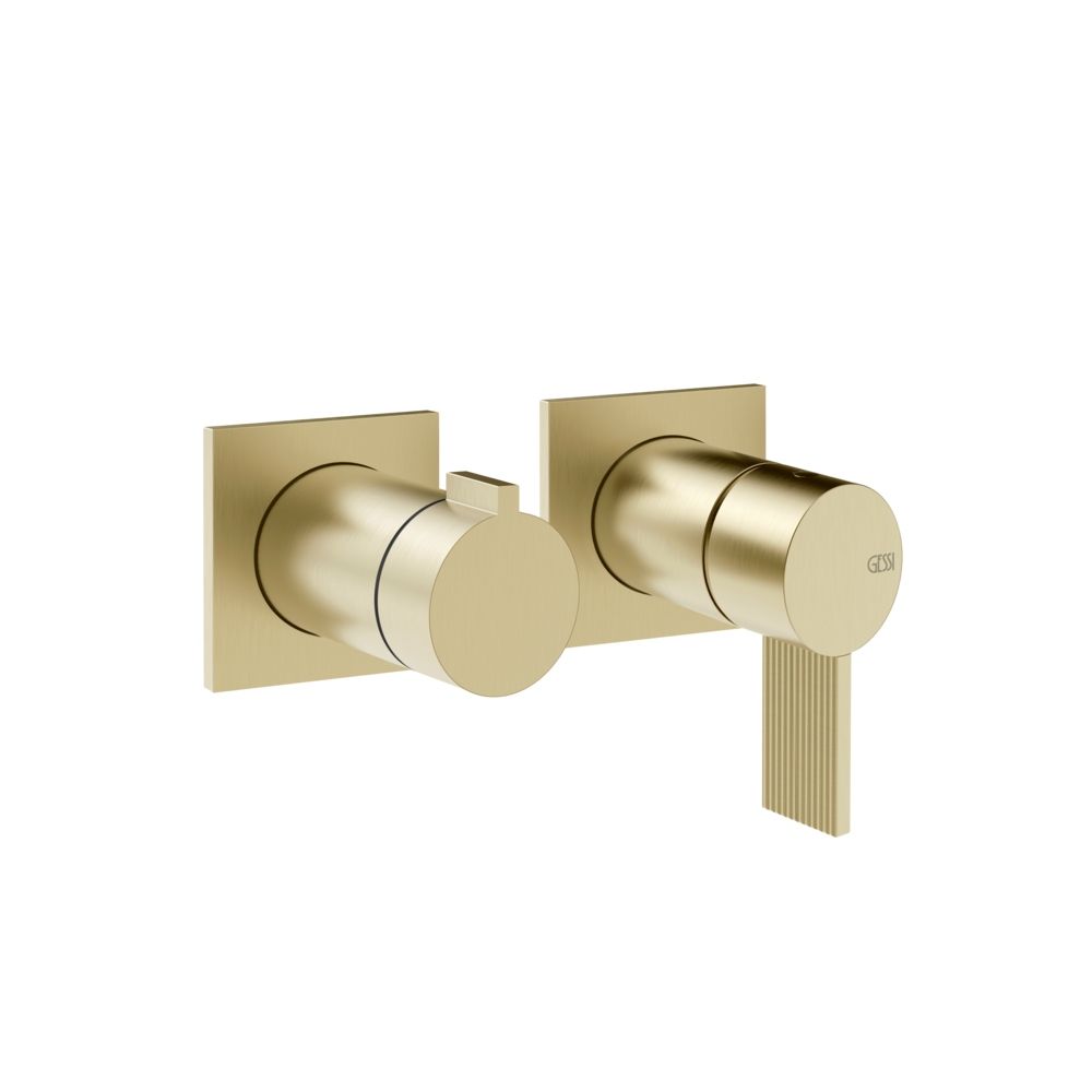 Gessi Inverso Rigato Wall-Mounted Shower Mixer - 73538 Bathroom Accessories GESSI Brass Brushed PVD