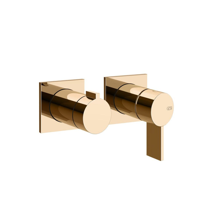 Gessi Inverso Rigato Wall-Mounted Shower Mixer - 73538 Bathroom Accessories GESSI Warm Bronze PVD