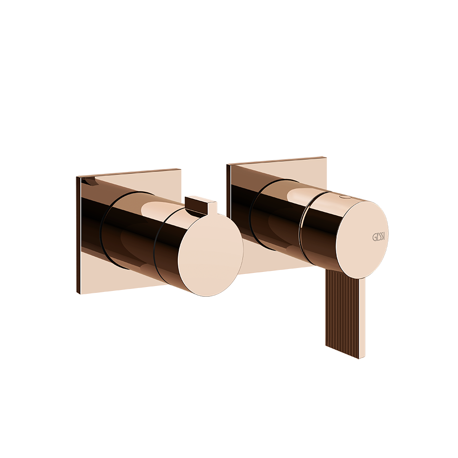 Gessi Inverso Rigato Wall-Mounted Shower Mixer - 73538 Bathroom Accessories GESSI Copper PVD