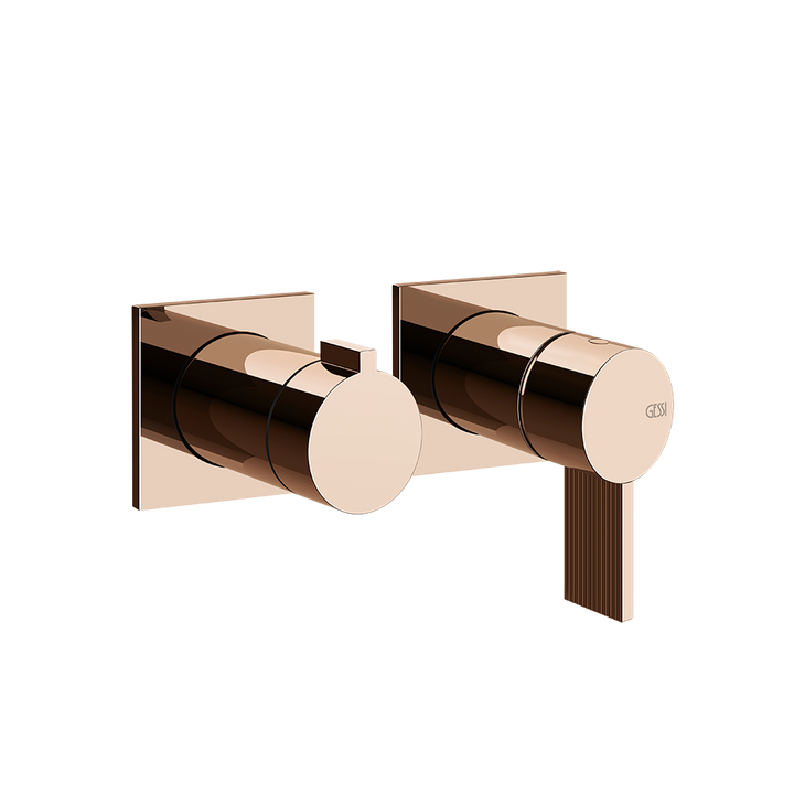 Gessi Inverso Rigato Wall-Mounted Shower Mixer - 73538 Bathroom Accessories GESSI Copper PVD