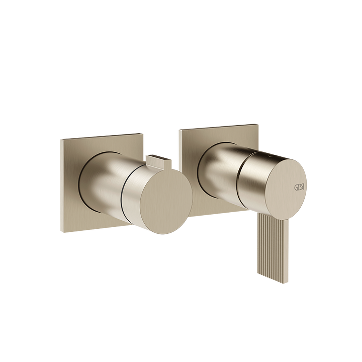 Gessi Inverso Rigato Wall-Mounted Shower Mixer - 73538 Bathroom Accessories GESSI Finox Brushed Nickel