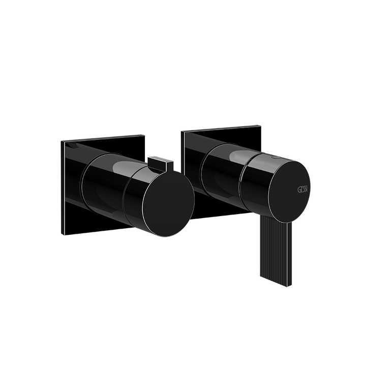 Gessi Inverso Rigato Wall-Mounted Shower Mixer - 73538 Bathroom Accessories GESSI Black Metal PVD