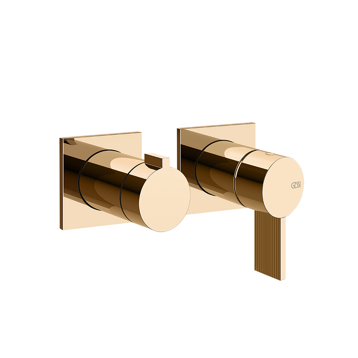 Gessi Inverso Rigato Wall-Mounted Shower Mixer - 73538 Bathroom Accessories GESSI Warm Bronze PVD
