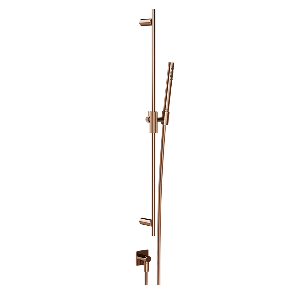 Gessi Inverso Rigato Sliding Rail with Water Outlet and Hand Shower - 73541 Bathroom Accessories GESSI Copper PVD