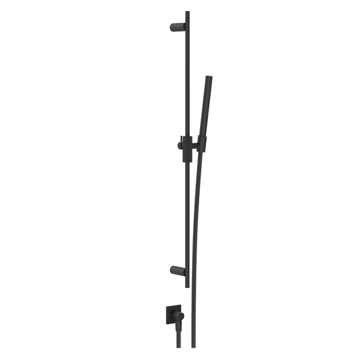 Gessi Inverso Rigato Sliding Rail with Water Outlet and Hand Shower - 73541 Bathroom Accessories GESSI Matte Black