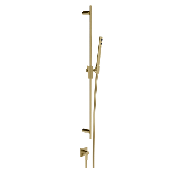 Gessi Inverso Rigato Sliding Rail with Water Outlet and Hand Shower - 73541 Bathroom Accessories GESSI Brass Brushed PVD