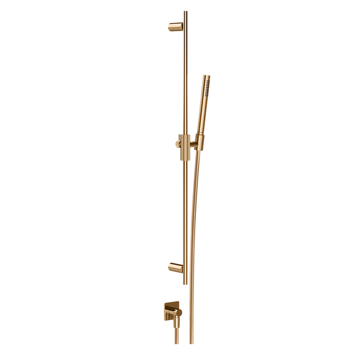 Gessi Inverso Rigato Sliding Rail with Water Outlet and Hand Shower - 73541 Bathroom Accessories GESSI Warm Bronze PVD