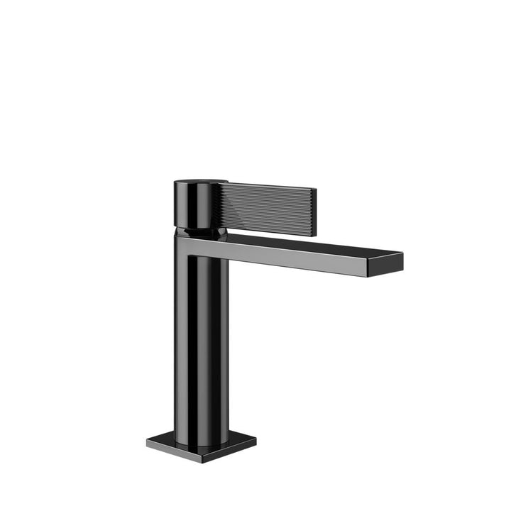 Gessi Inverso Rigato Basin Mixer - 73551 Bathroom Accessories GESSI Black Metal PVD