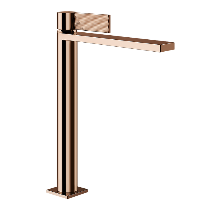 Gessi Inverso Rigato High Basin Mixer - 73553 Bathroom Accessories GESSI Copper PVD