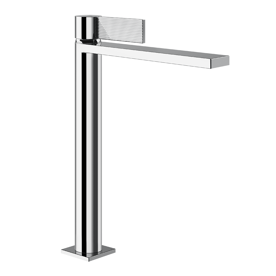 Gessi Inverso Rigato High Basin Mixer - 73553 Bathroom Accessories GESSI Chrome