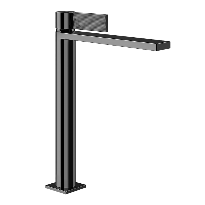 Gessi Inverso Rigato High Basin Mixer - 73553 Bathroom Accessories GESSI Black Metal PVD