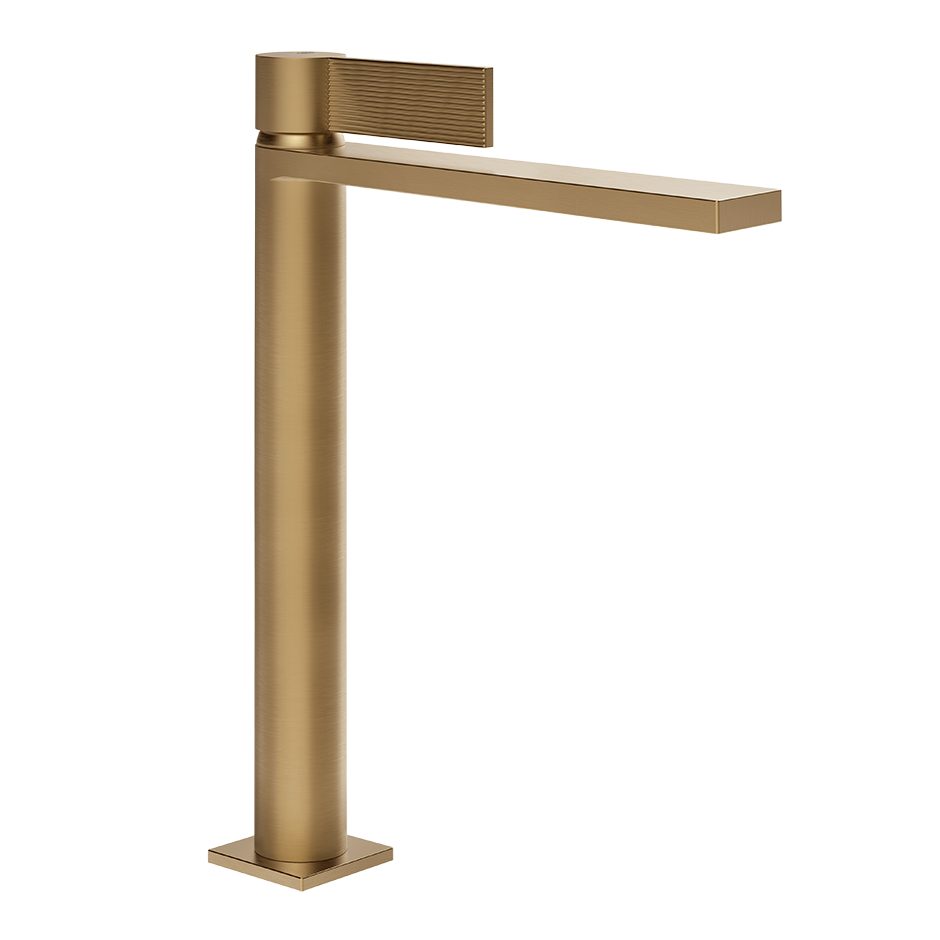 Gessi Inverso Rigato High Basin Mixer - 73553 Bathroom Accessories GESSI Warm Bronze Br. PVD