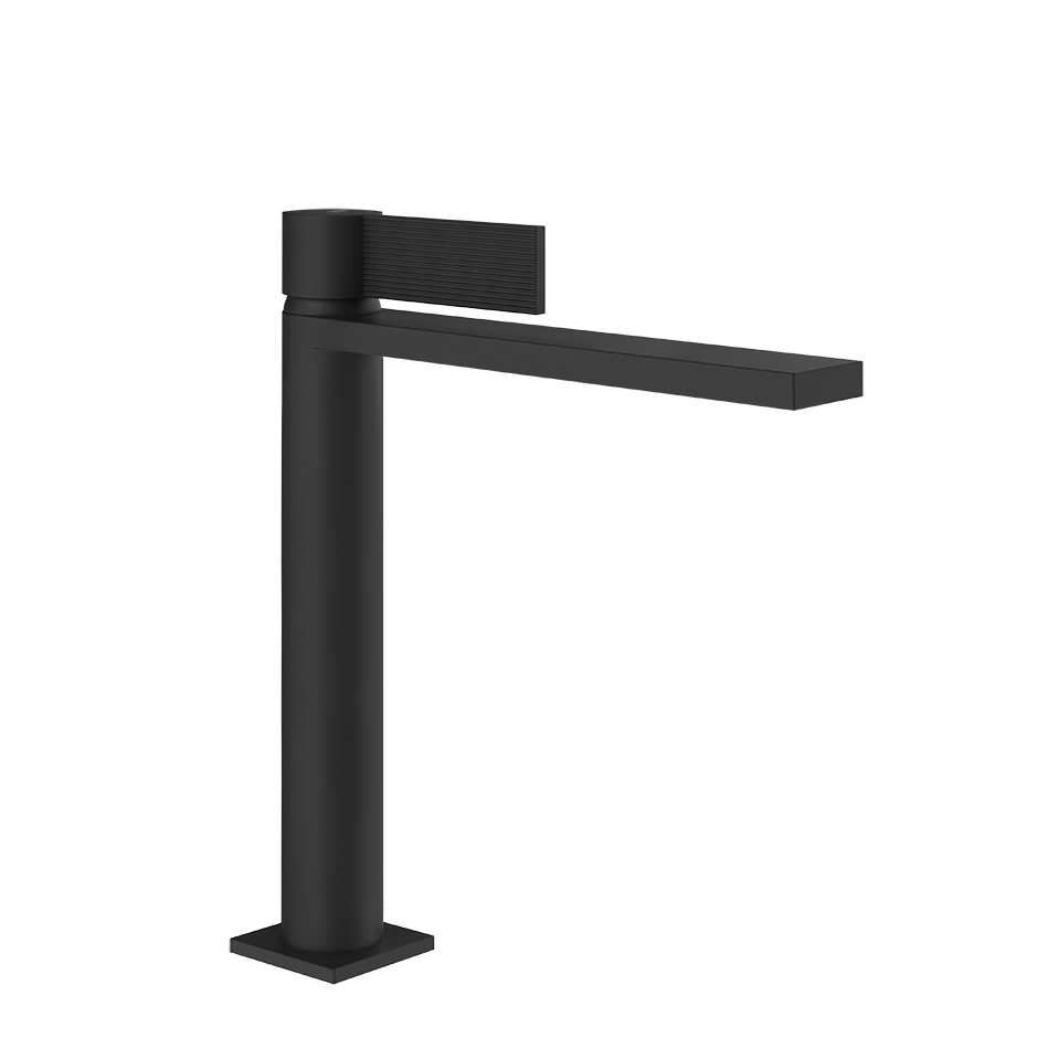 Gessi Inverso Rigato Medium Basin Mixer - 73555 Bathroom Accessories GESSI Matte Black