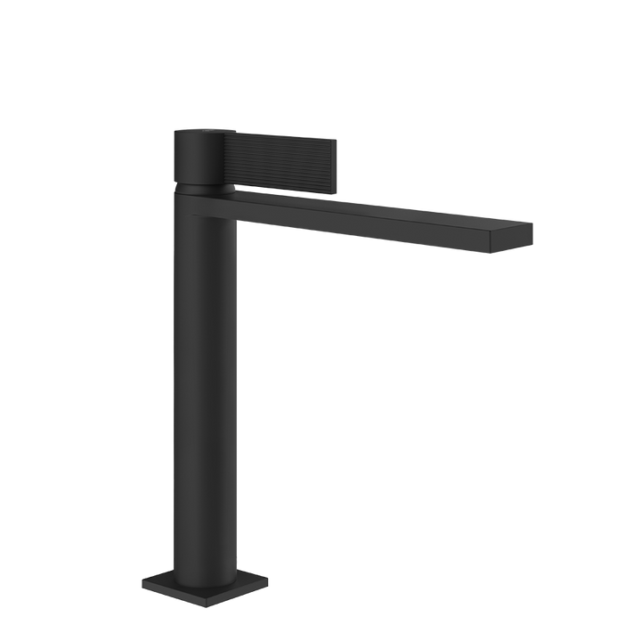 Gessi Inverso Rigato Medium Basin Mixer - 73555 Bathroom Accessories GESSI Matte Black