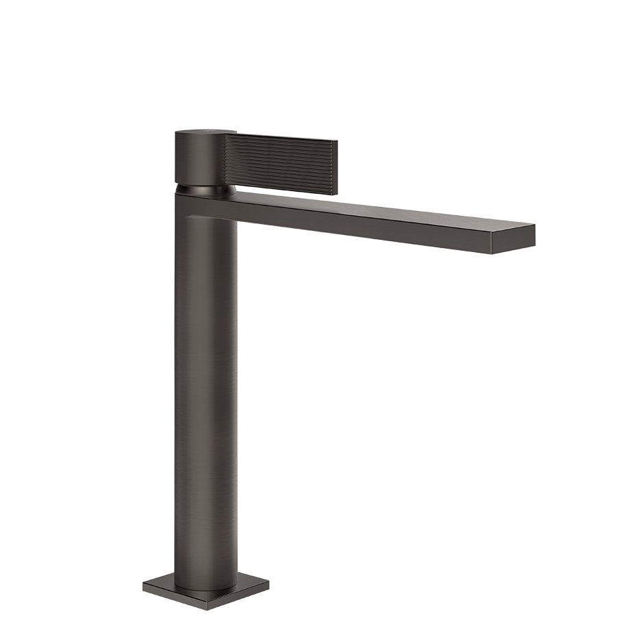 Gessi Inverso Rigato Medium Basin Mixer - 73555 Bathroom Accessories GESSI Black Metal Br. PVD