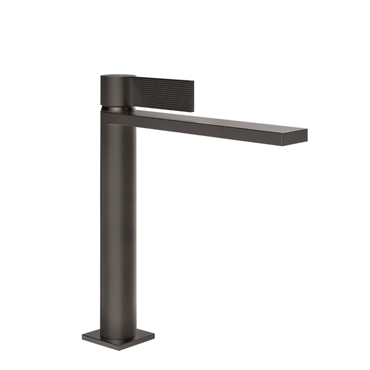 Gessi Inverso Rigato Medium Basin Mixer - 73555 Bathroom Accessories GESSI Black Metal Br. PVD