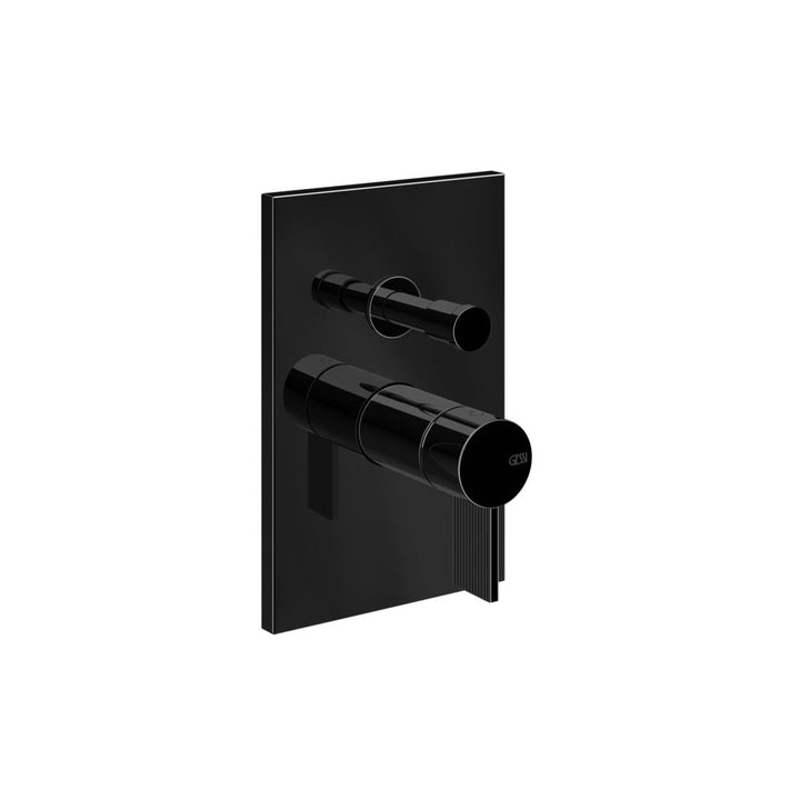 Gessi Inverso Rigato 2-Way Wall-Mounted Mixer - 73579 Bathroom Accessories GESSI Black Metal PVD
