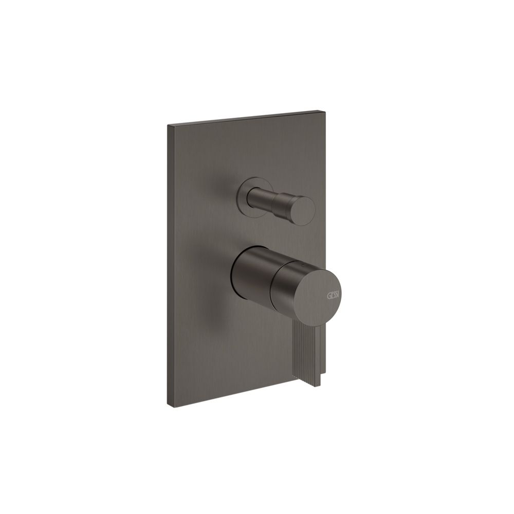 Gessi Inverso Rigato 2-Way Wall-Mounted Mixer - 73579 Bathroom Accessories GESSI Black Metal Br. PVD