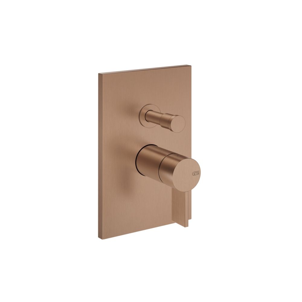 Gessi Inverso Rigato 2-Way Wall-Mounted Mixer - 73579 Bathroom Accessories GESSI Copper Brushed PVD