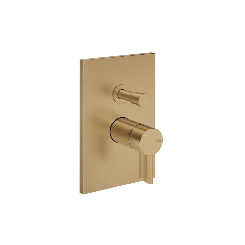 Gessi Inverso Rigato 2-Way Wall-Mounted Mixer - 73579 Bathroom Accessories GESSI Warm Bronze Br. PVD