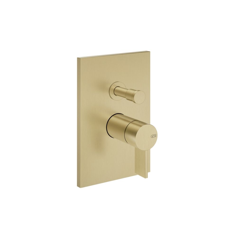 Gessi Inverso Rigato 2-Way Wall-Mounted Mixer - 73579 Bathroom Accessories GESSI Brass Brushed PVD