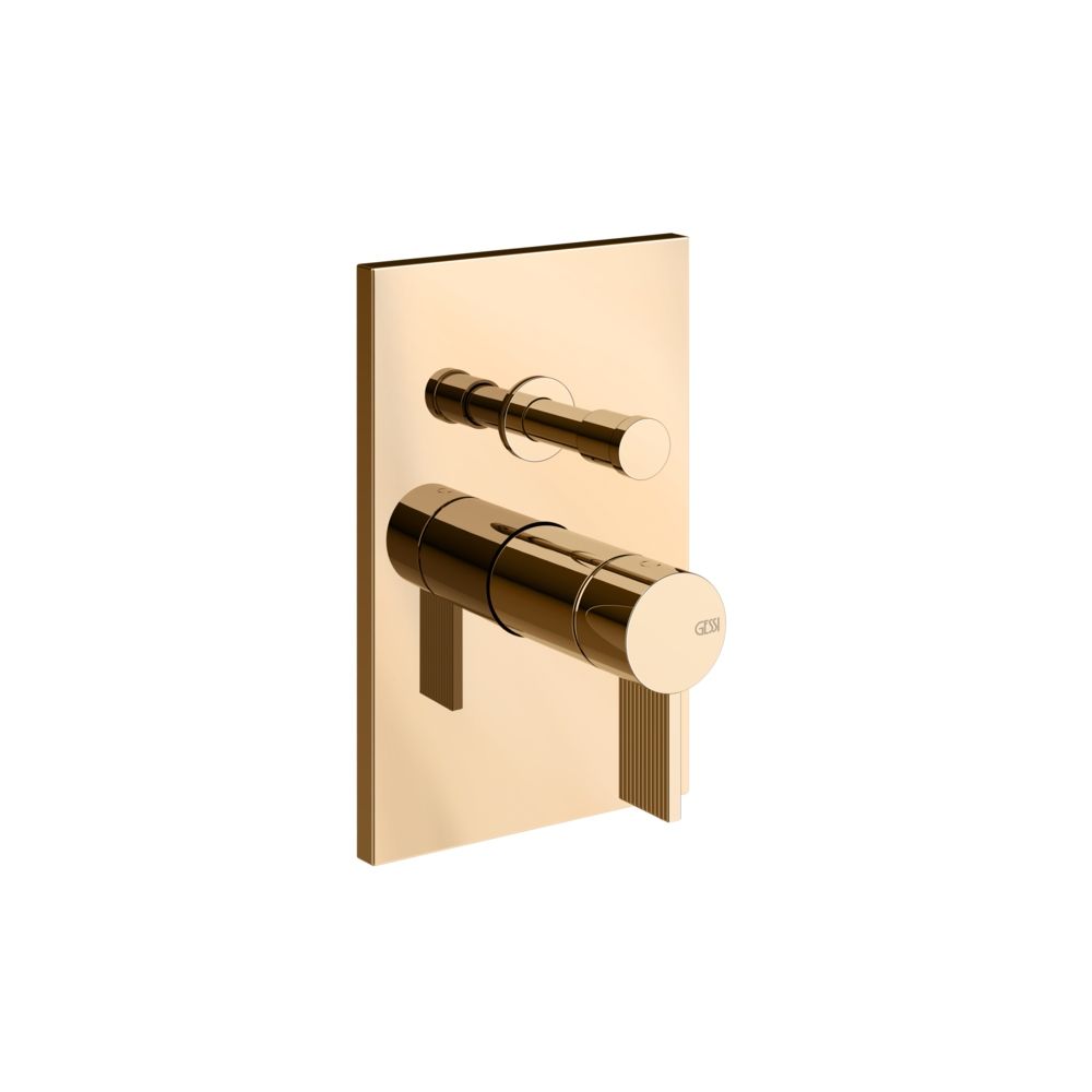 Gessi Inverso Rigato 2-Way Wall-Mounted Mixer - 73579 Bathroom Accessories GESSI Warm Bronze PVD