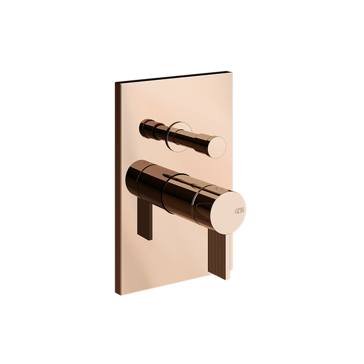 Gessi Inverso Rigato 2-Way Wall-Mounted Mixer - 73579 Bathroom Accessories GESSI Copper PVD