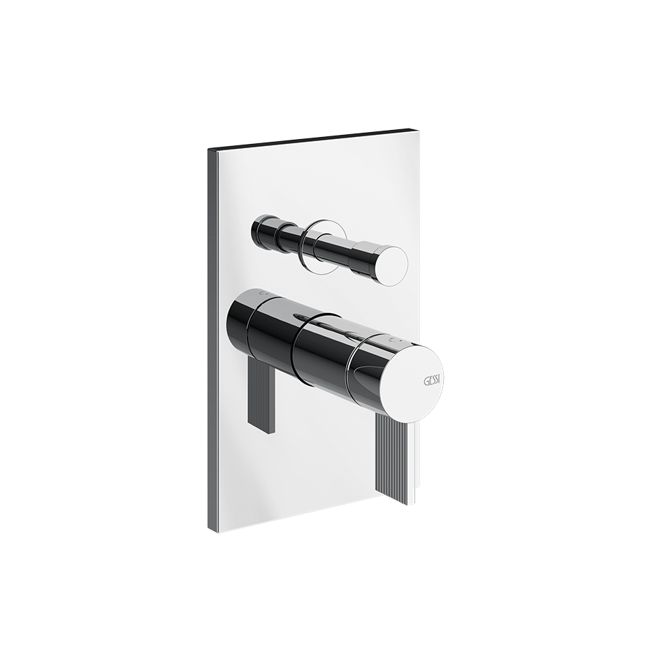 Gessi Inverso Rigato 2-Way Wall-Mounted Mixer - 73579 Bathroom Accessories GESSI Chrome