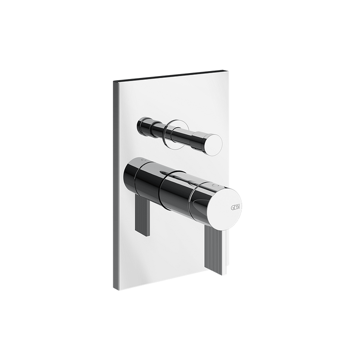Gessi Inverso Rigato 2-Way Wall-Mounted Mixer - 73579 Bathroom Accessories GESSI Chrome